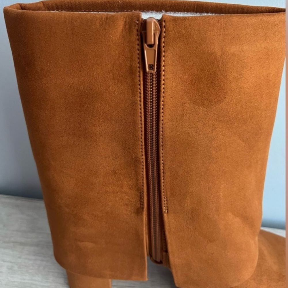 I.N.C. Suede Acelina Fold-Over Cuffed platform Dress heel Booties Size 8 NWT - Picture 6 of 17